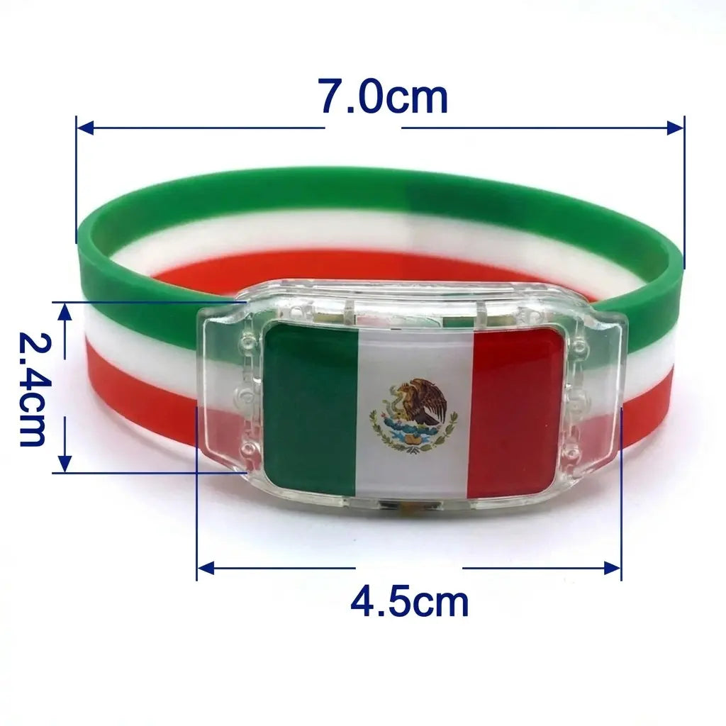 2026 Mexico Soccer Fan LED Wristband – Glow Flag Bracelet