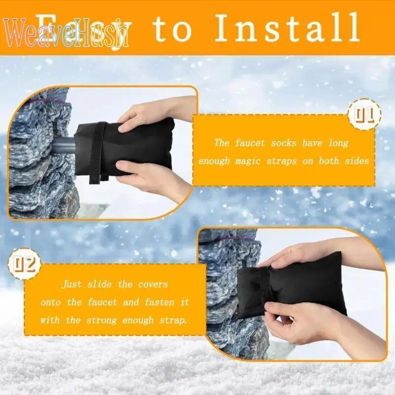 4-Pcs Thickened Waterproof Insulated Outdoor Faucet Covers for Winter Freeze Protection