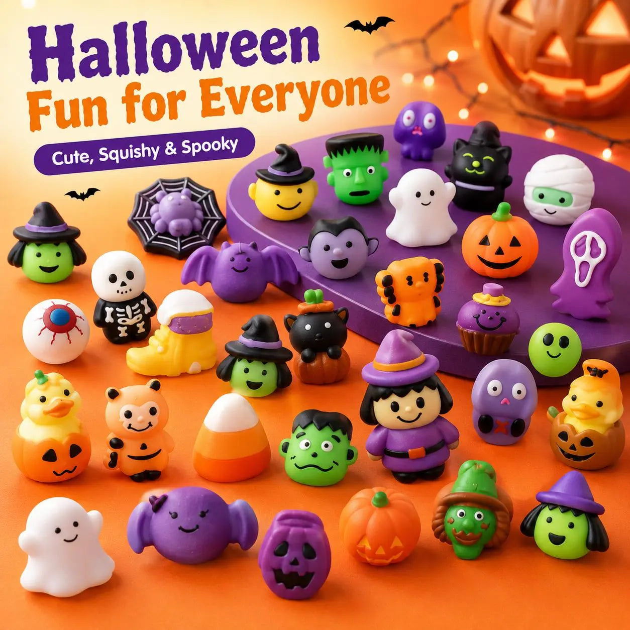 Halloween Mochi Squishies Kit – Mini Spooky Party Favors & Trick-or-Treat Bag Fillers