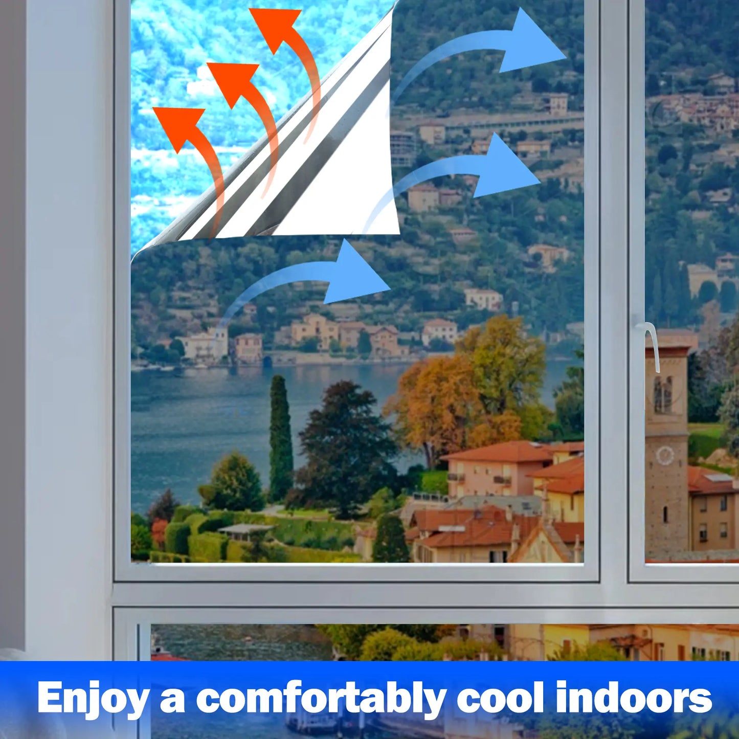 Static Cling Window Privacy Film – Removable UV Blocker & Reflective Mirror Tint for Glass Doors