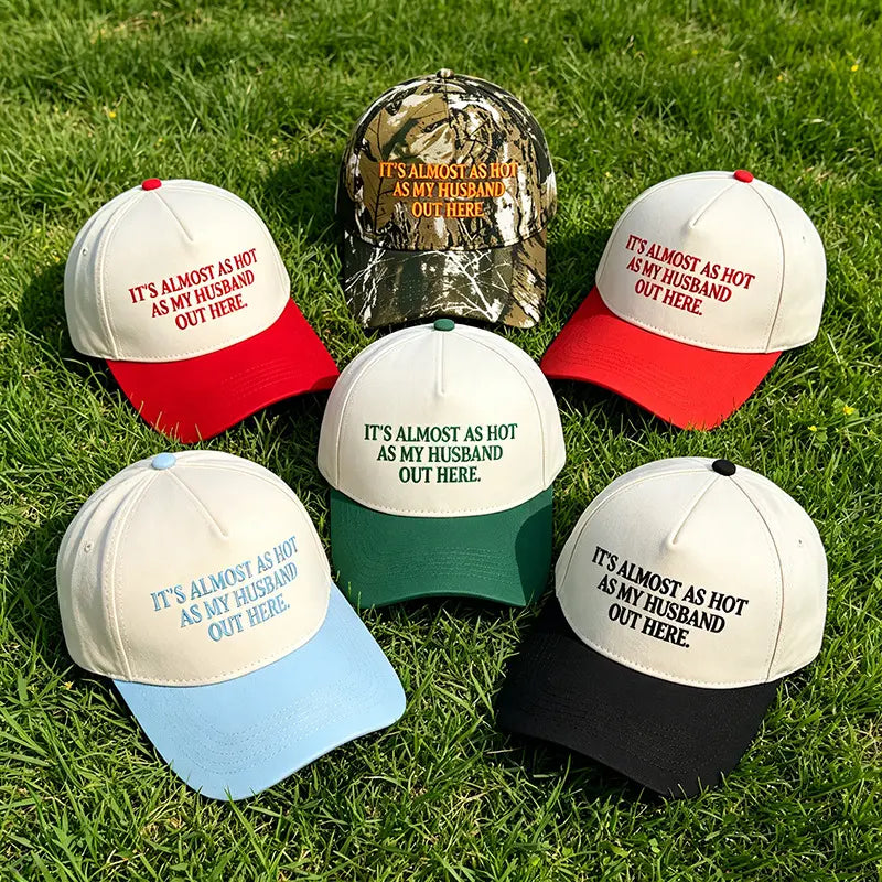 Funny "Almost As Hot As My Husband" Hat – Retro Two-Tone Snapback Cap