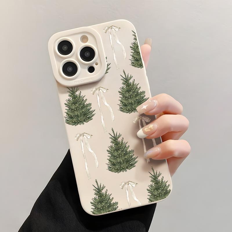 Christmas Tree Bow Clear TPU Case for iPhone 18 Pro Max – Shockproof Camera Protection Cover
