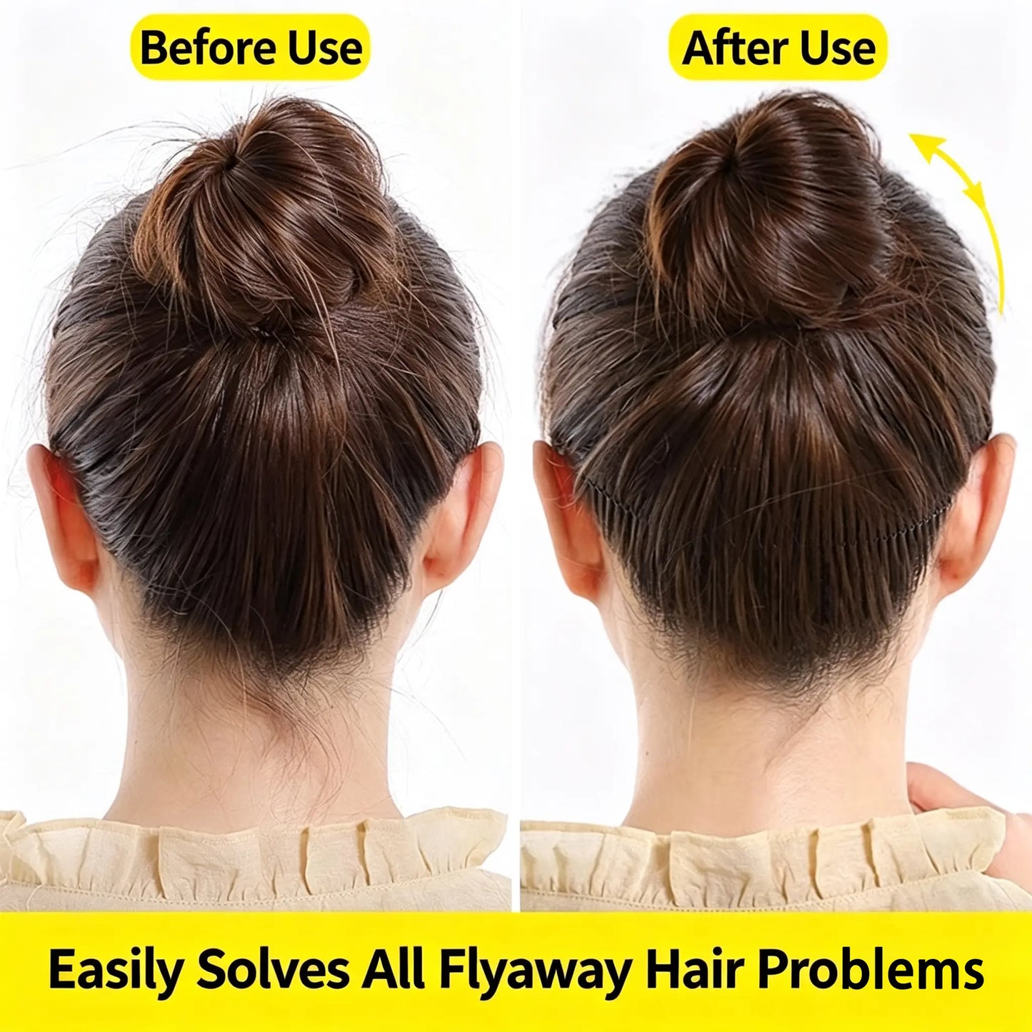 U Shape Hair Finishing Fixer Comb, 3 Pieces Bobby Bangs Holder Styling Tool Stretchable Hair Pin U Shape Wavy Comb Clips Spring Headband Circle Styling Black Pins Bun Hairpins for Women Girl
