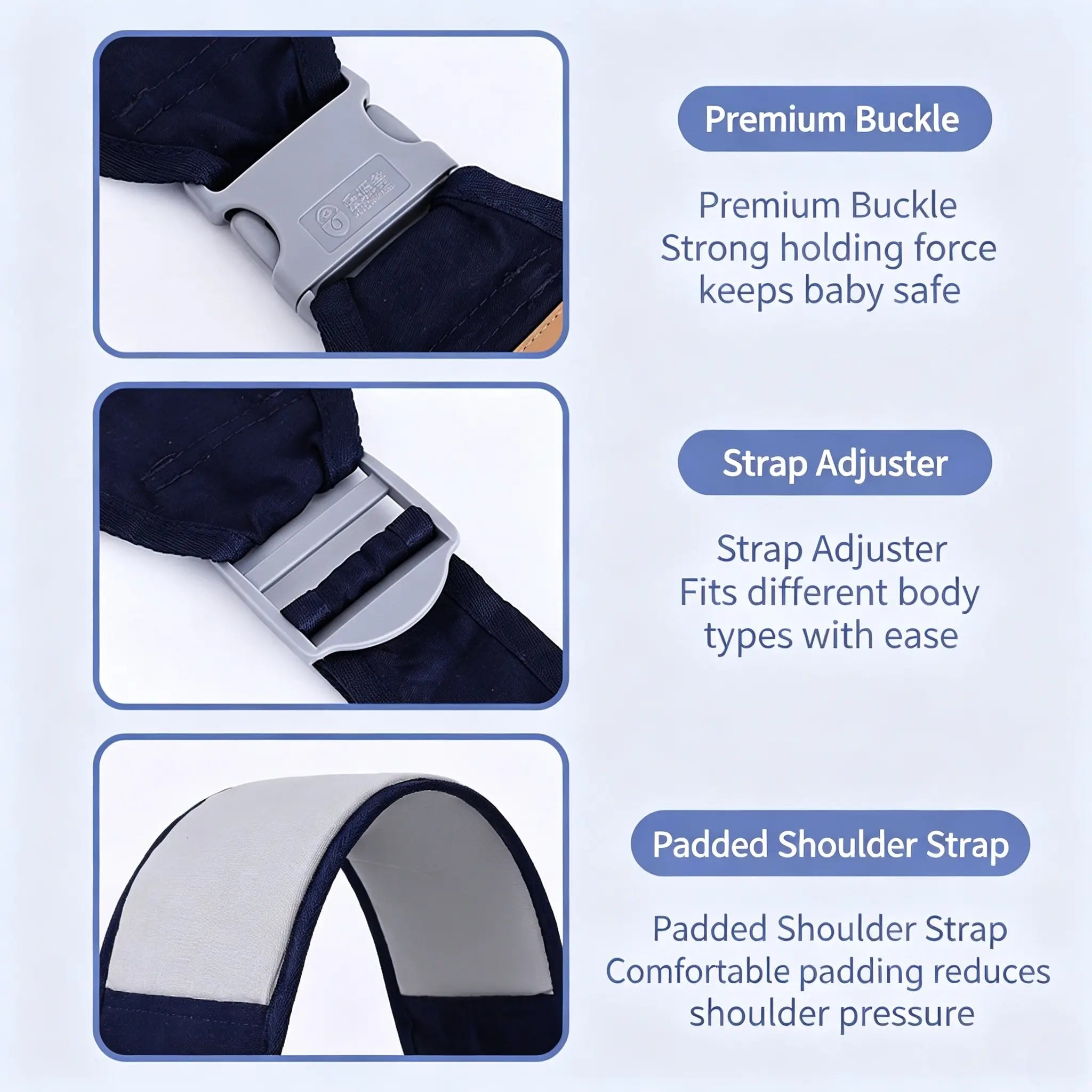 Adjustable Breathable Mesh Single-Shoulder Baby Carrier – Lightweight Hands-Free Strap