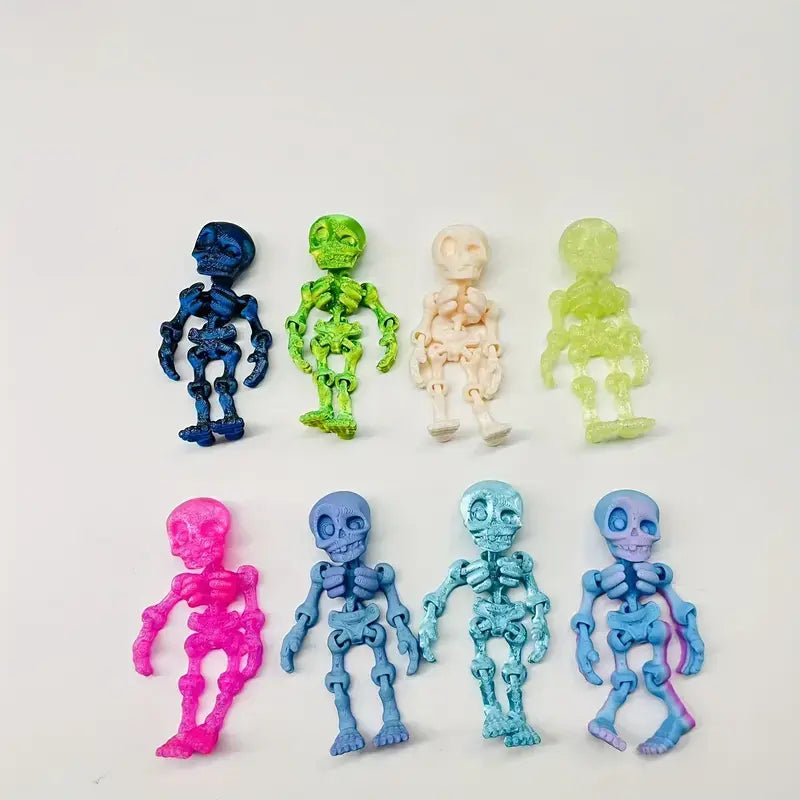 3D-Printed Mini Skeleton Statues – Halloween & Christmas Stress Relief Home Decor