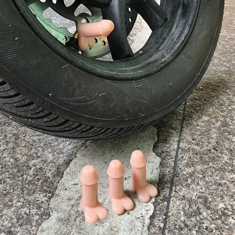 4-PCS Creative Funny Middle Finger Valve Stem Caps – Waterproof & Dustproof Tire Air Caps for Cars & Bikes