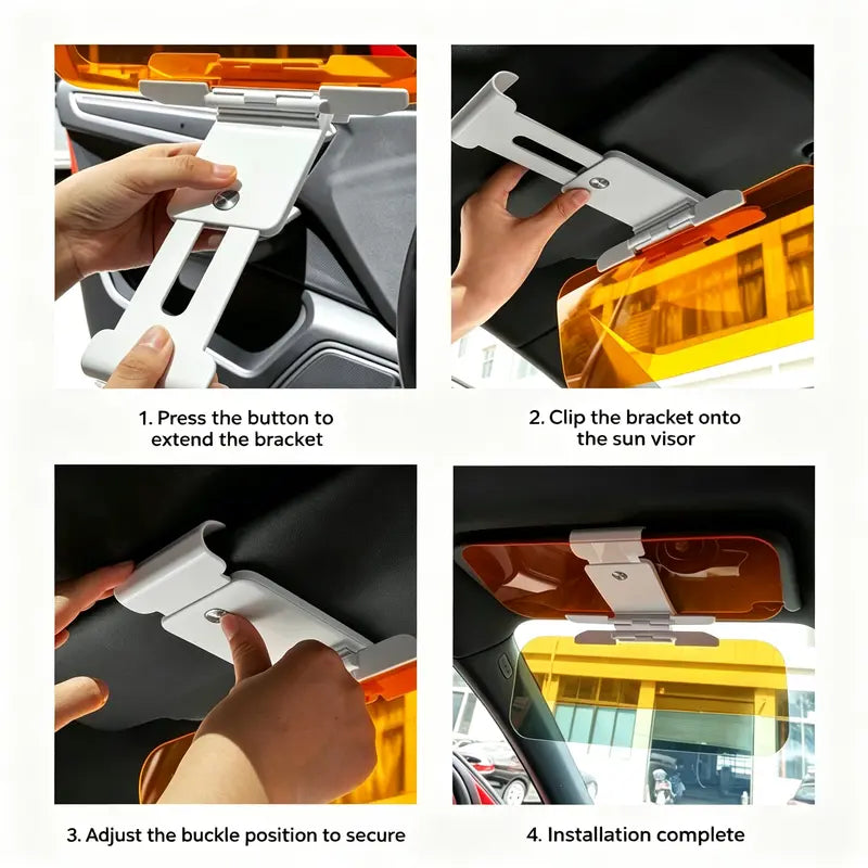 Adjustable Car Anti-Glare Sun Visor – Dual-Color Day & Night Driving Shield