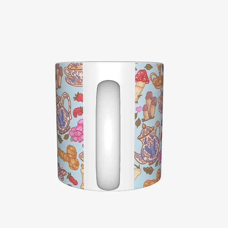 11oz Cottagecore Peony Floral Ceramic Coffee Mug – Dishwasher-Safe Aesthetic Gift