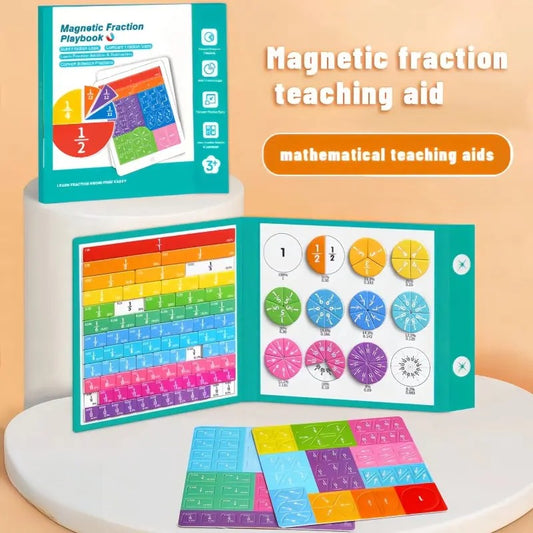 Magnetic Fraction Math Learning Book for Kids Aged 3-8, Colorful Educational Puzzle Toy, Magnetic Book for Addition & Subtraction Practice