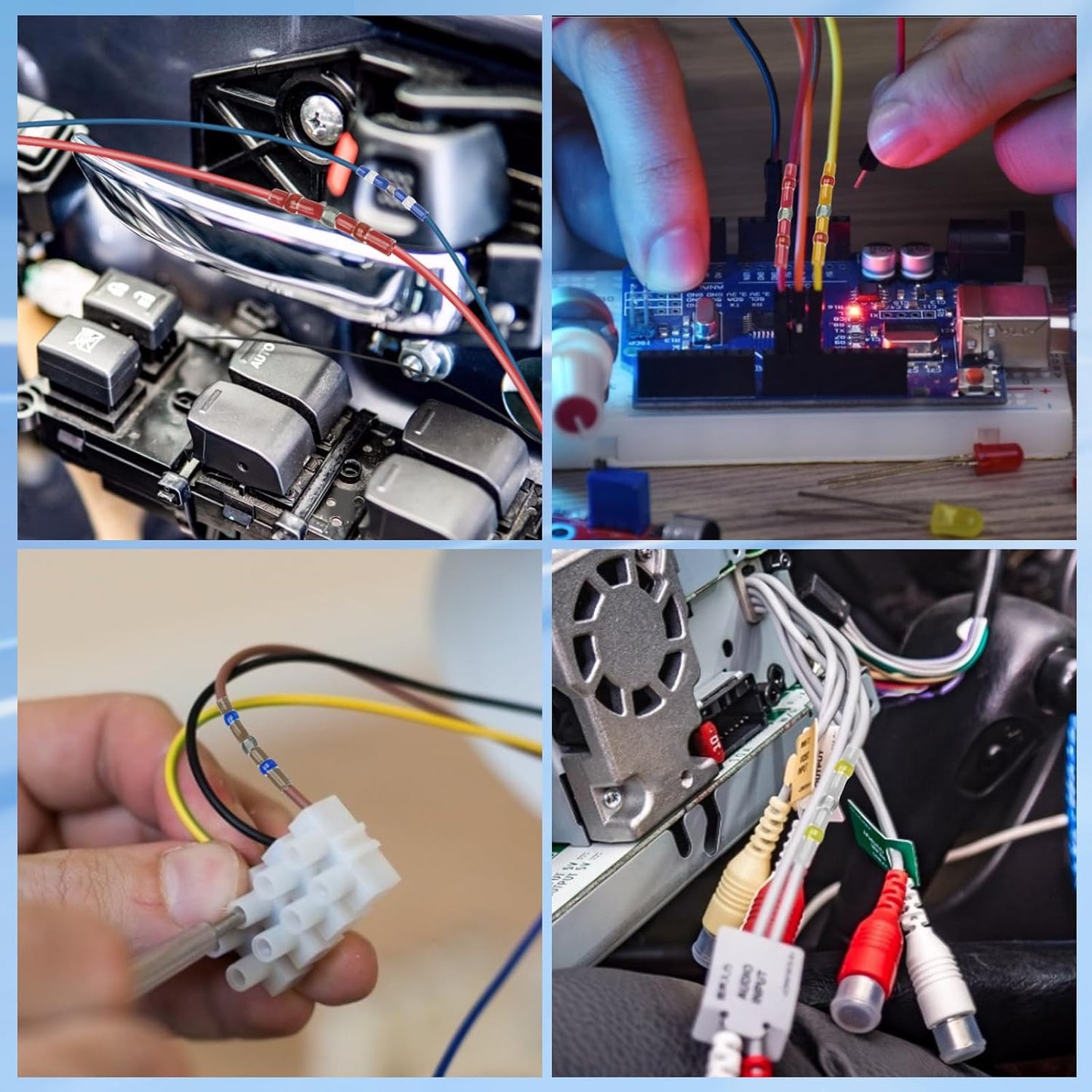 300PCS Haisstronica Solder Seal Wire Connectors - Waterproof Heat Shrink Butt Connectors with Self-Solder Function for Marine, Automotive, Stereo Applications