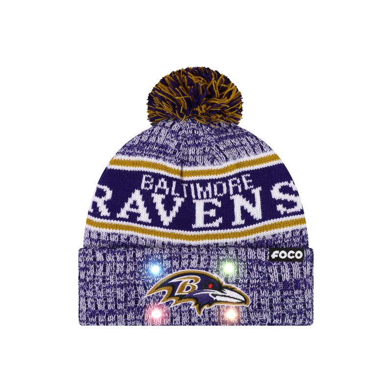 NFL Officially Licensed Team Color Warm Light up Pom Beanie