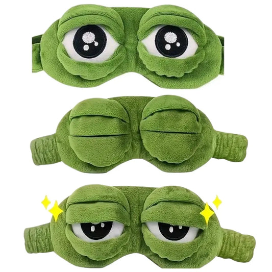 3D Funny Frog Sleep Mask | Adjustable Movable Eyes Cartoon Eyeshade