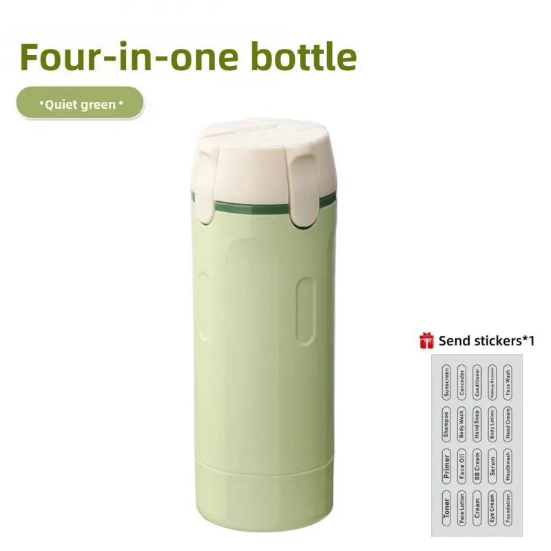 4-in-1 Portable Cosmetic Shampoo Dispenser Storage Bottle Plastic Travel Friendly Compact Design for Easy Carrying