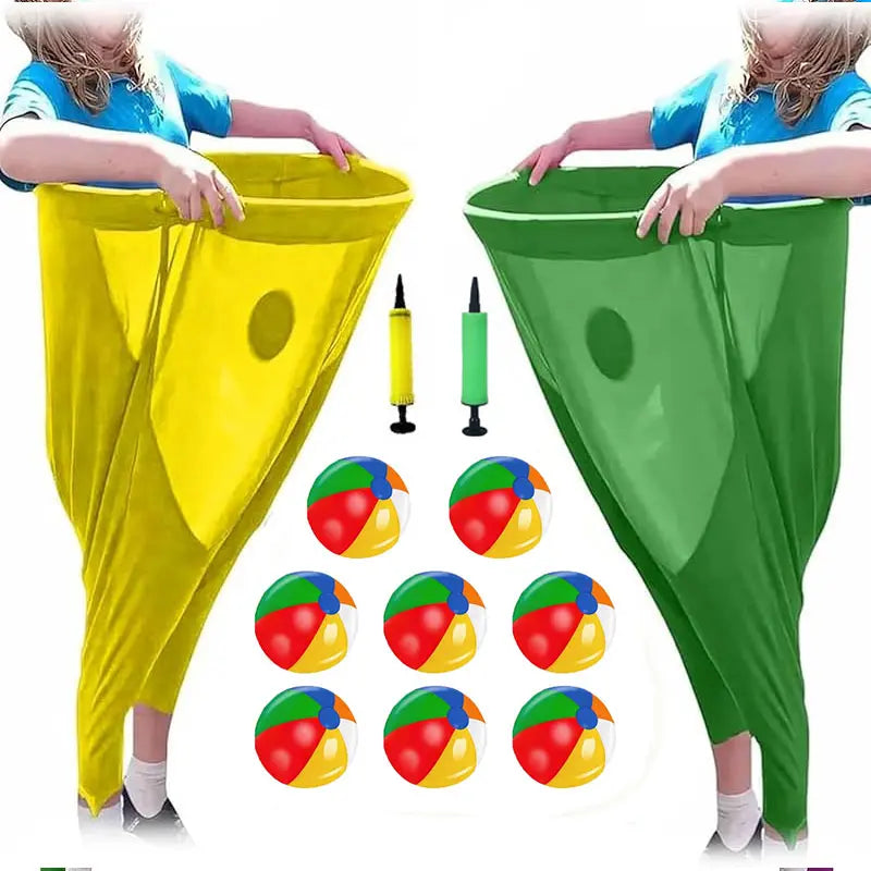 2PC Giant Oversize Granny Pants Toss Game Set with Bouncy Ball & Pump | Indoor/Outdoor Family Easter Party Gift for Kids