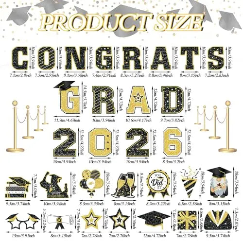 2026 Graduation Car Magnets Congrats Grad Magnetic Bumper Stickers Refrigerator Decals Senior Car Decorations for Car Refrigerator Garage Door
