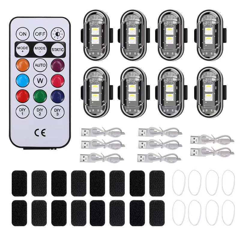 RGB Led Aircraft Strobe lights Motorcycle Lights LED Flash Position Wireless Light Aircraft Airplane Helicopter Warning Lights