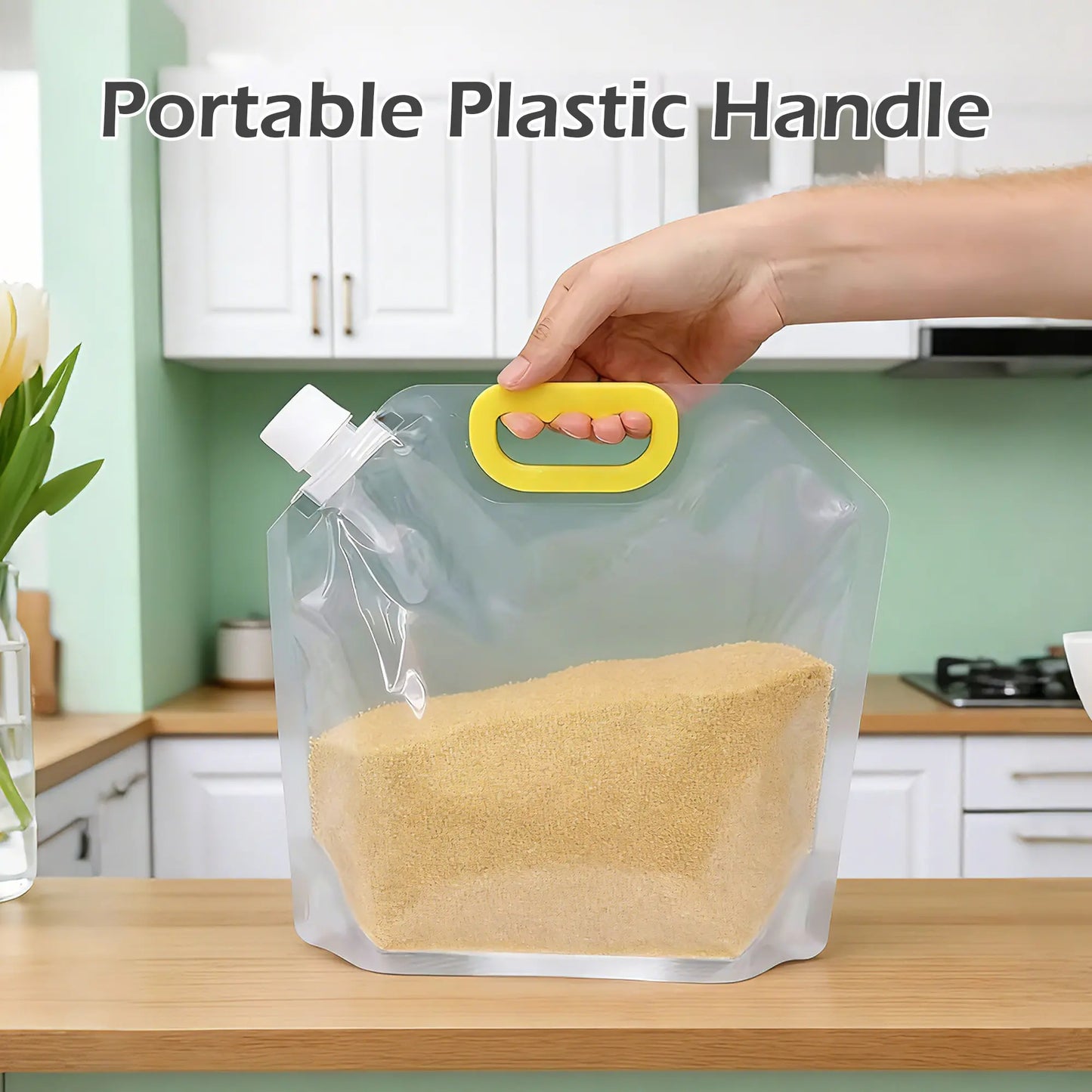 5 Counts Reusable Food Sealed Bags, leak proof design, prevent liquid spillage