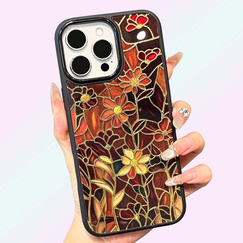 Stained Glass Inspired Floral MagSafe Phone Case for iPhone 18 Pro Max