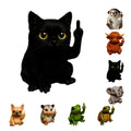 Fun Mini Middle Finger Animal Statue – Cute Resin Desktop & Car Decor Humor Gag Gift