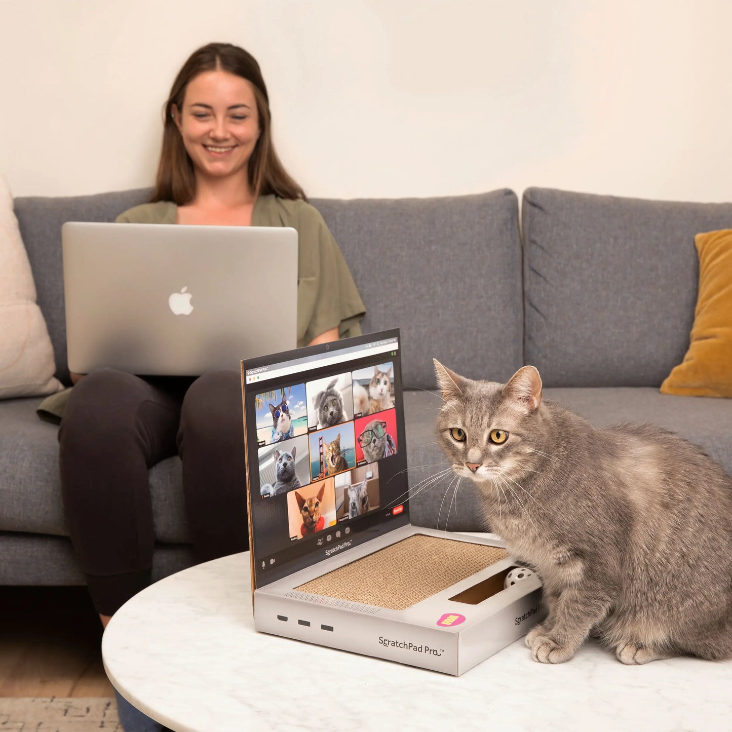 ScratchPad Pro Cardboard Laptop Cat Scratcher – Funny Interactive Indoor Toy