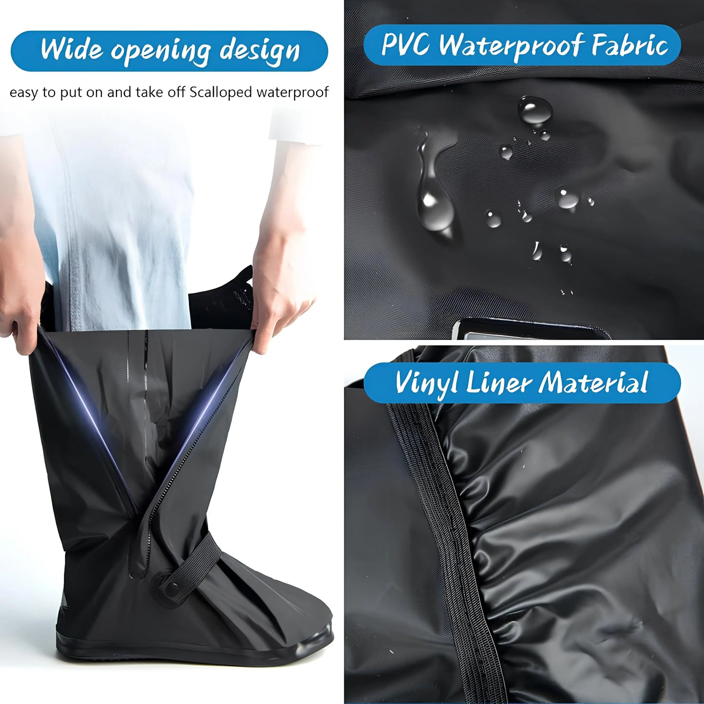 Waterproof Rain Shoe Covers – Reusable Non-Slip Overshoes with Reflective Strip
