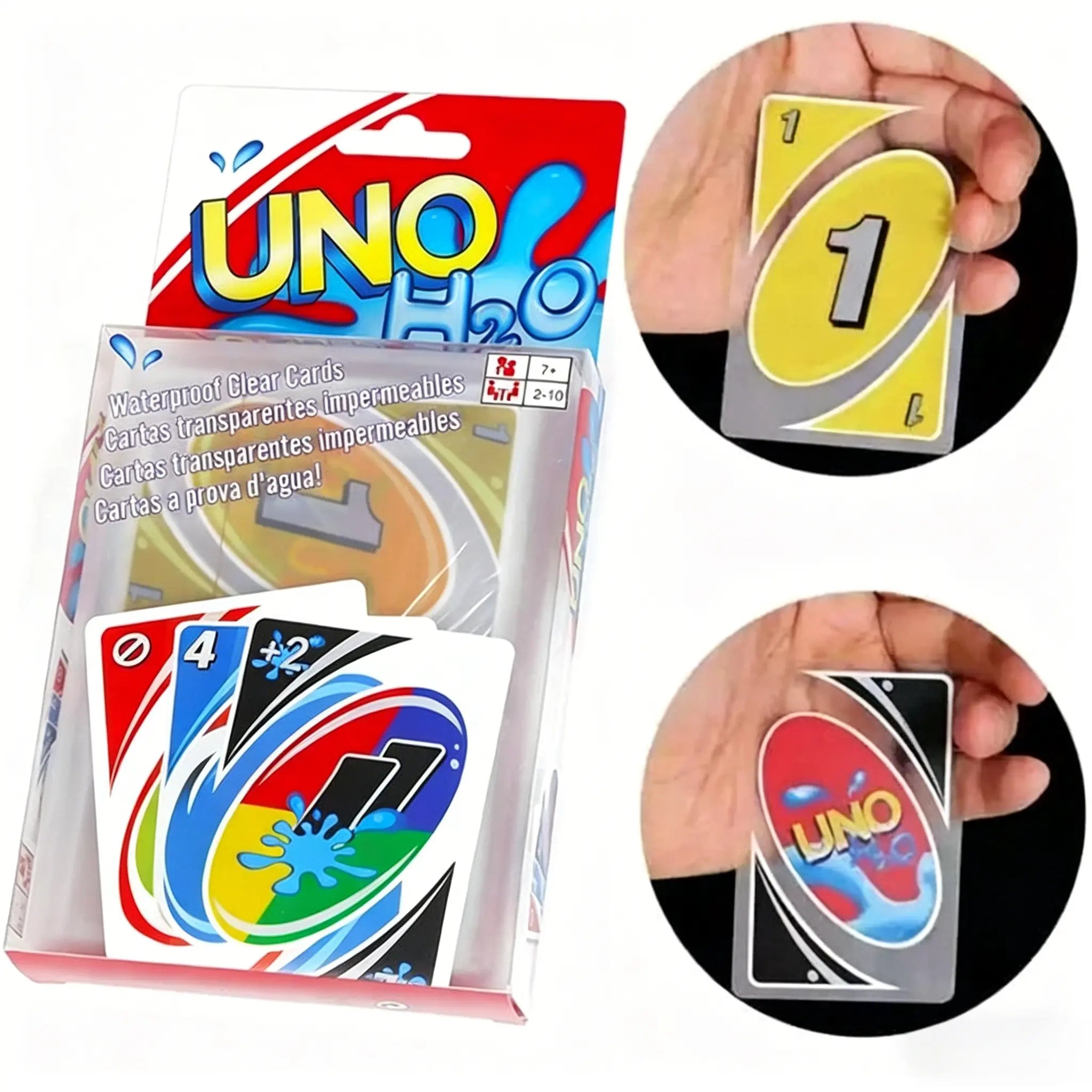 Juego de cartas H2O Waterproof - Juego de mesa multijugador transparente de PVC a prueba de salpicaduras, juguete a prueba de fugas a presión para adultos y niños para fiestas de piscina de verano, regalo de cumpleaños
