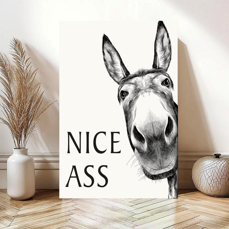 Arte de pared para baño · Decoración de casa de campo · Divertidos carteles vintage con burros para el hogar · Decoración de restaurantes · Cabezas de queso
