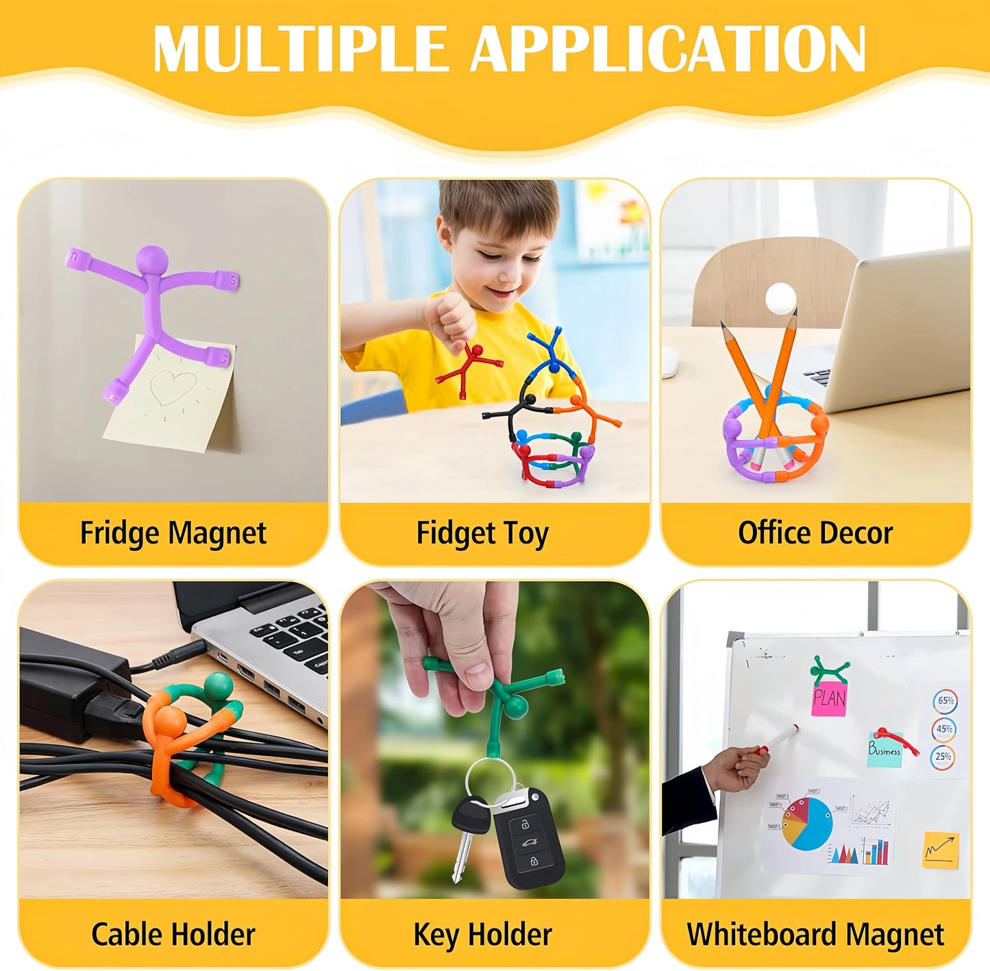 10pc Magnetic Fidget People Toys | Sensory Building Figures for ADHD & Stress Relief