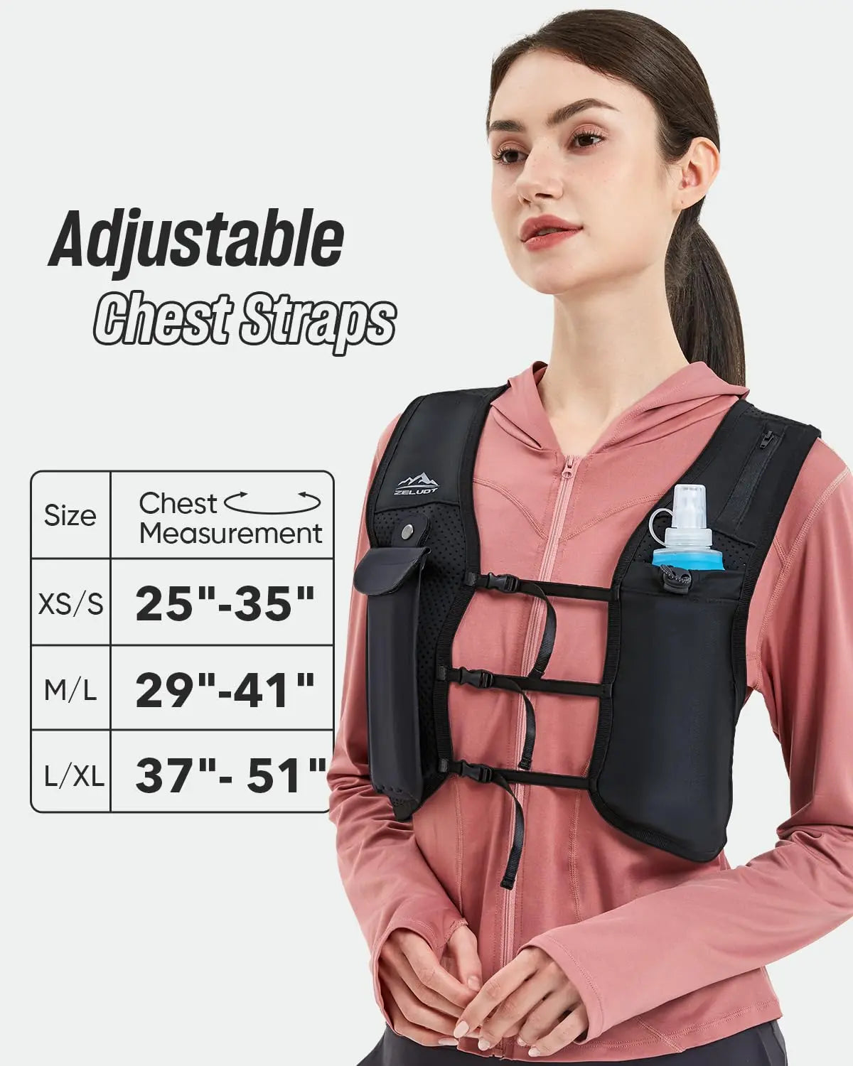 Running Hydration Vest with 500ml Soft Flask – Lightweight Trail Running Backpack