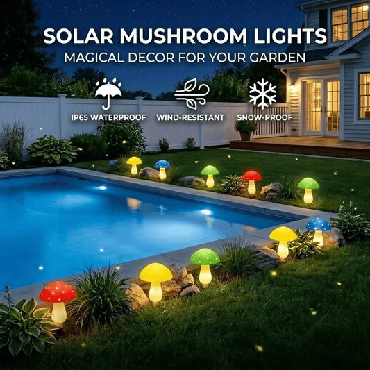 Solar Powered Mushroom Shaped Garden Light 1 Set Outdoor Decorative Lamp Solar Garden Ambient LED Light for Yard Patio Path Solar Landscape Lights Outdoor Pathway Lighting copper decoration