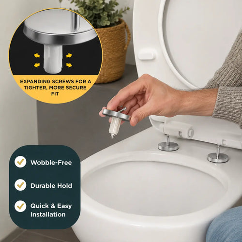 2-Count Universal Toilet Seat Expansion Screw Bolts – Heavy-Duty Stainless Steel Top-Mount Kit