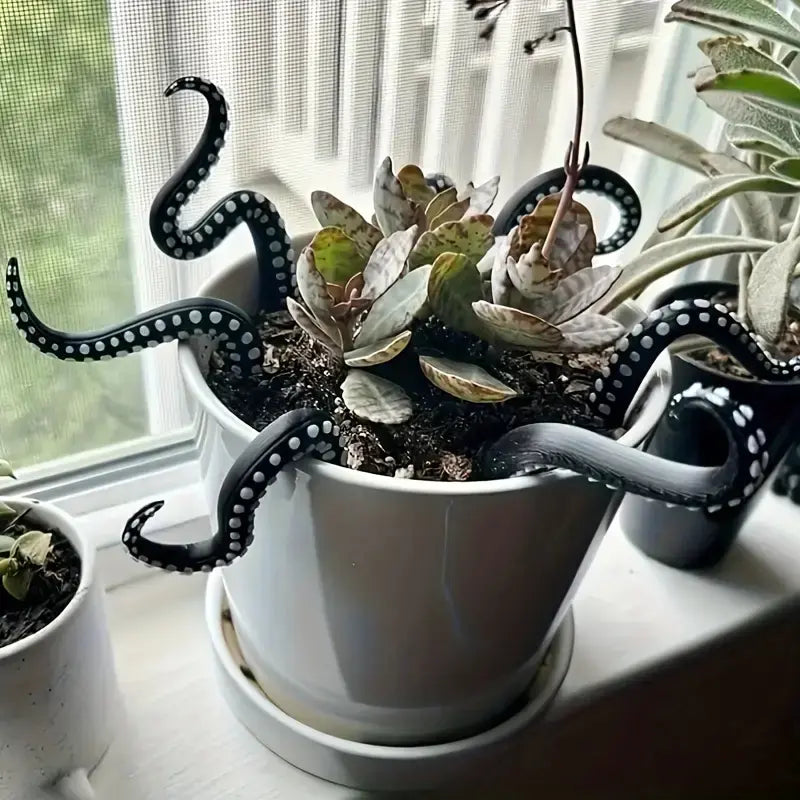 Octopus Tentacle Plant Stakes – Spooky Resin Garden Decor for Halloween & Indoor Plants