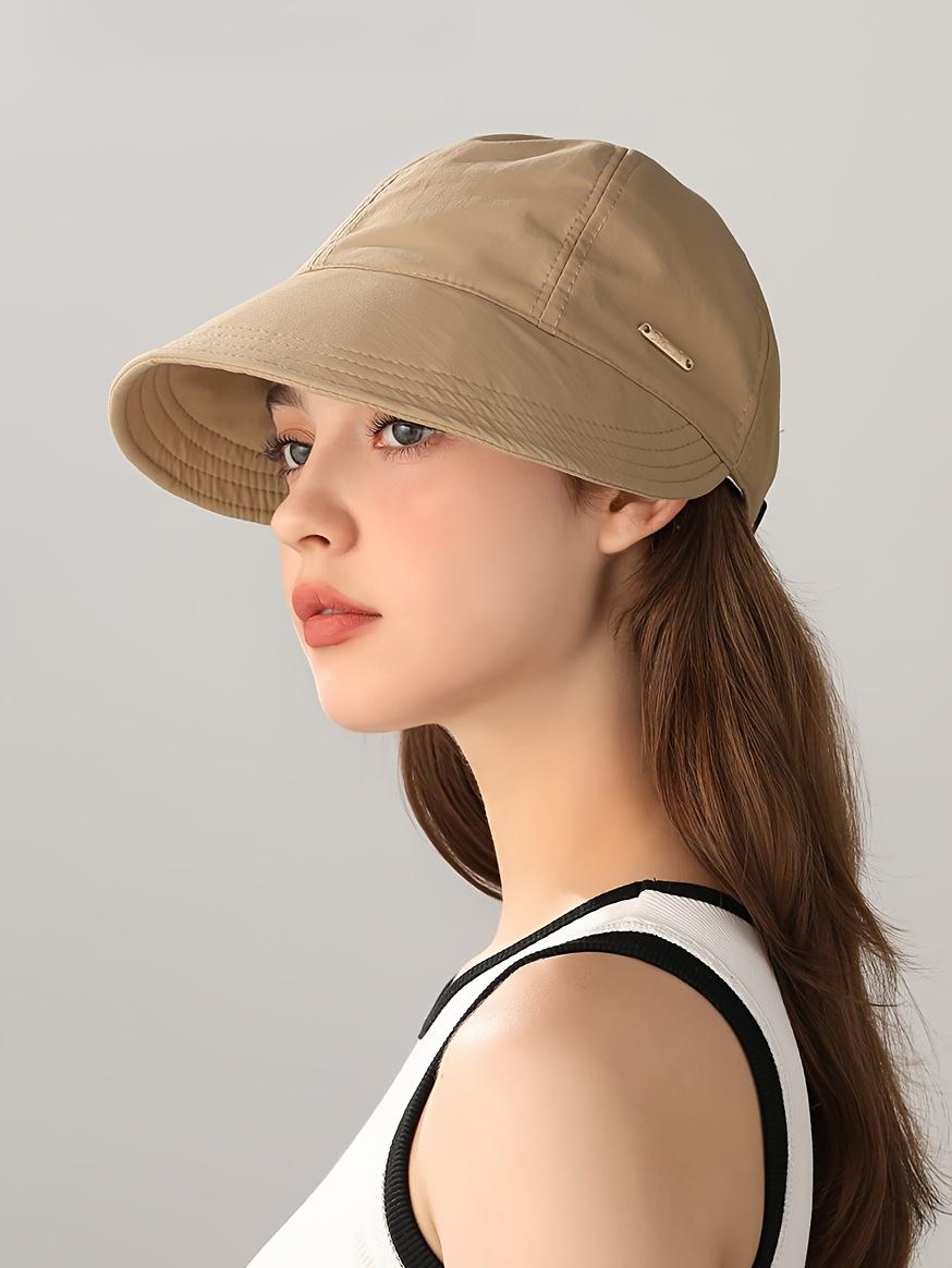 1/2/4 Pack Women's Wide Brim Sun Visor Hat - UPF 50+ Open Top Cap for Ponytails, Golf, and Beach