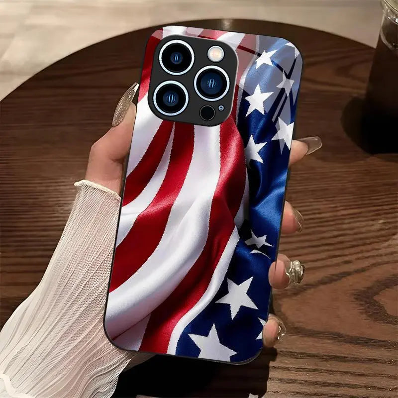 Patriotic American Flag Case for iPhone 16–11 & Samsung Galaxy S26–S22 – Slim Protective Cover