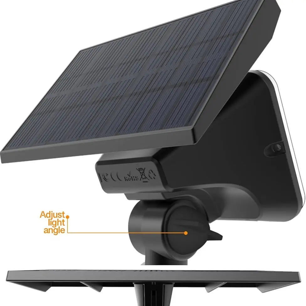 2-Pack Solar Spotlights with 64 LEDs, IP65 Waterproof Outdoor Landscape Lights, 2-in-1 Wireless Solar Wall Lights for Garden and Driveway, Cool White & Warm White, 4 Modes