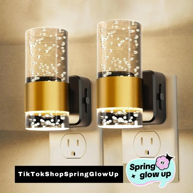 2 Packs Acrylic Aesthetics Night Light, Auto Dusk to Dawn Sensor LED Night Light for Bedroom Kitchen, Dimmable