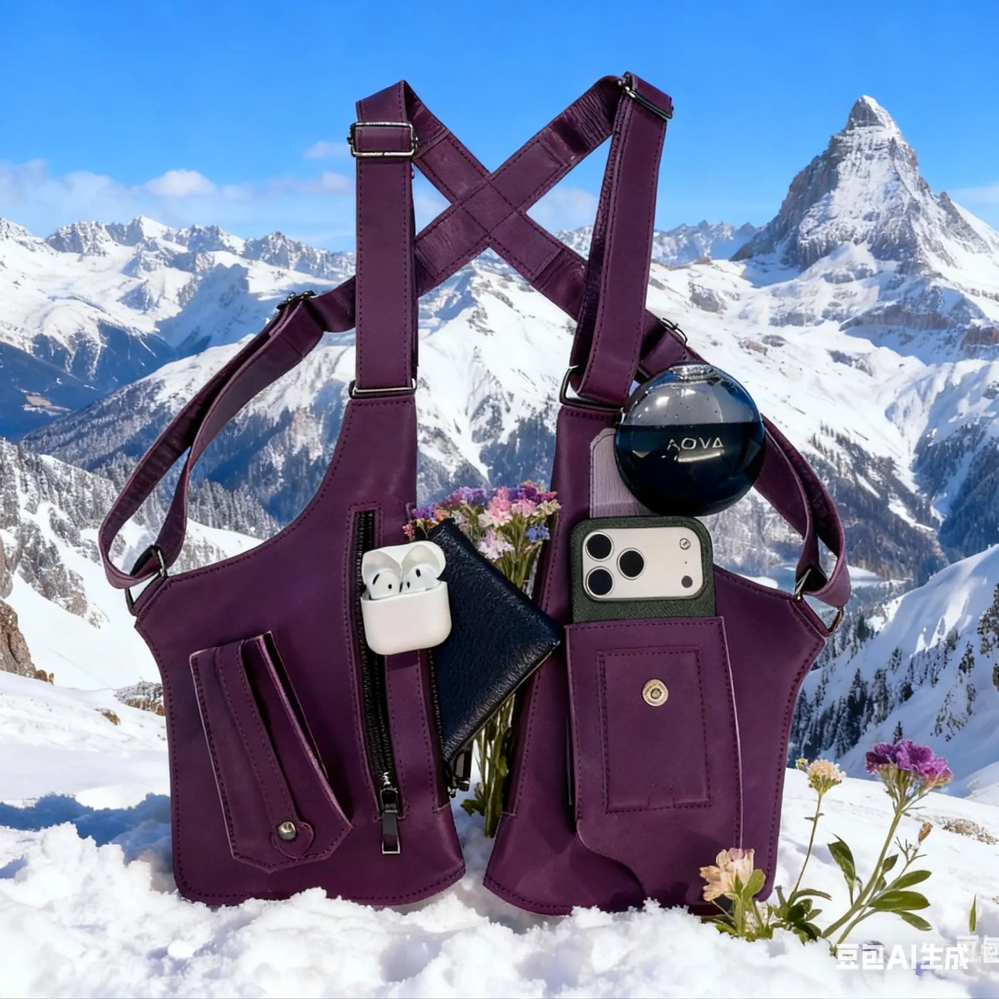 Durable PU Leather Multifunctional Chest Bag