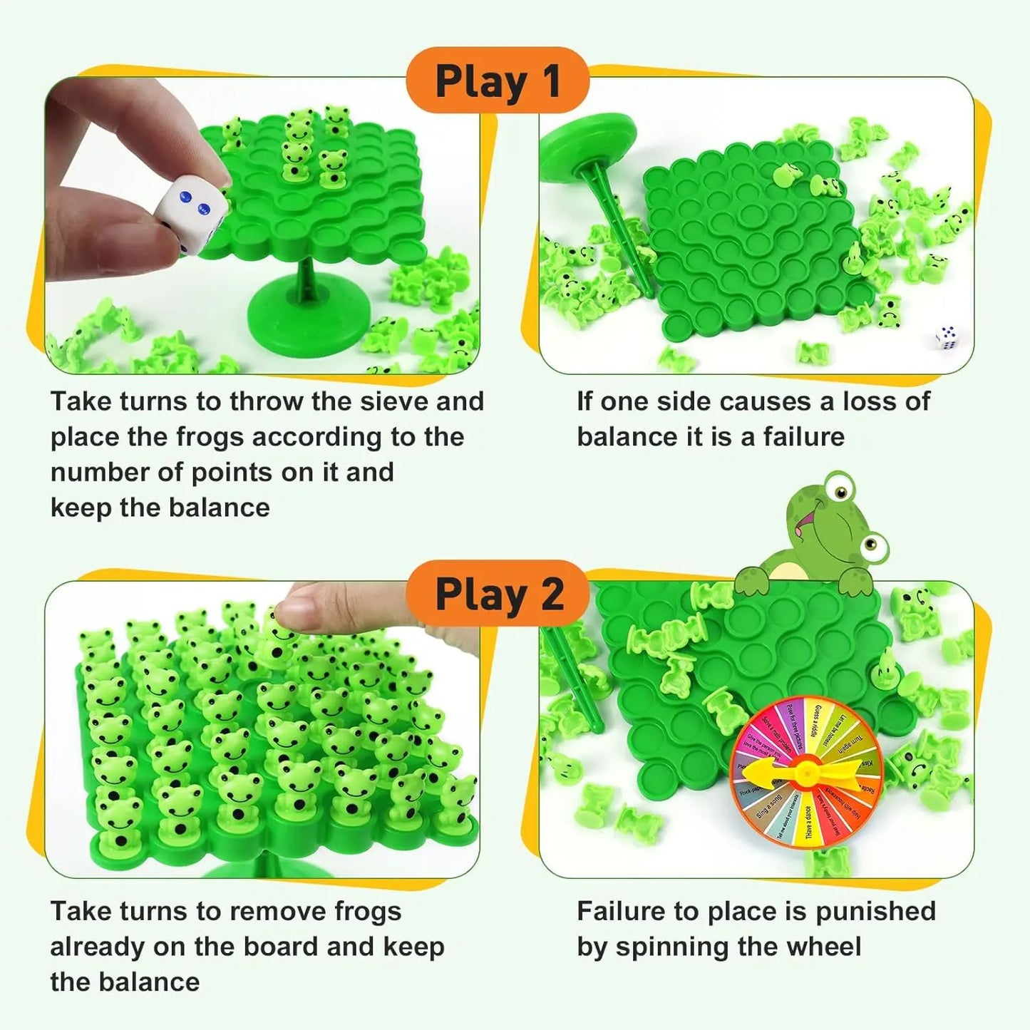 Frog Balance Challenge Board Game (52pc Set) - Educational STEM Toy for Kids
