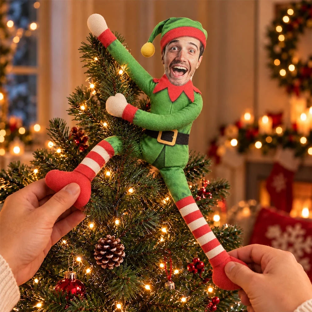 Photo Squishy Plush Doll, Personalized Christmas Elves for Shared Holiday Laughs, Creative Gift for Couples - 3