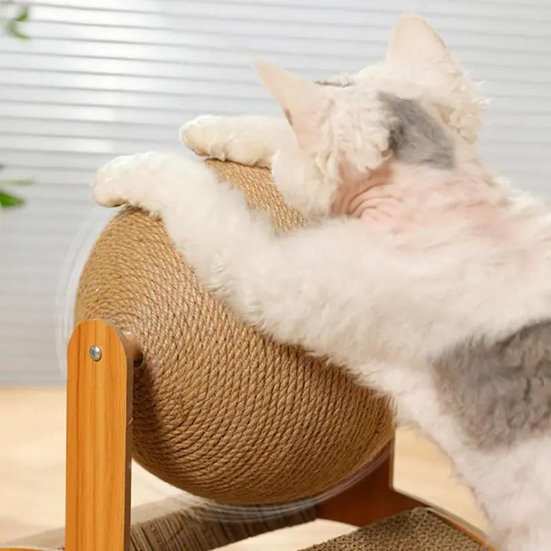 2-in-1 Cat Scratching Post & Ball - Wear-Resistant Natural Sisal Toy
