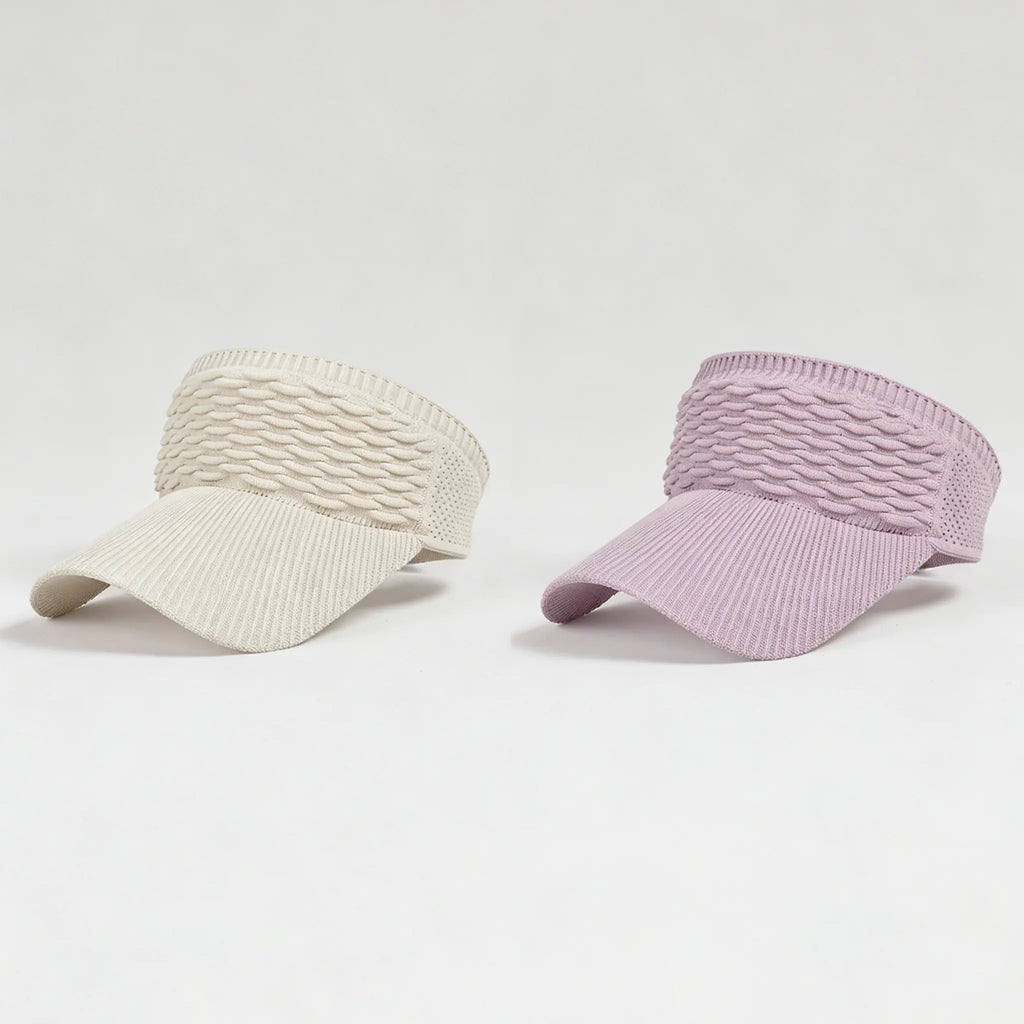 Lot de 2 visières de soleil pour femme, avec ouverture supérieure, respirantes et anti-UV, pour queue de cheval haute