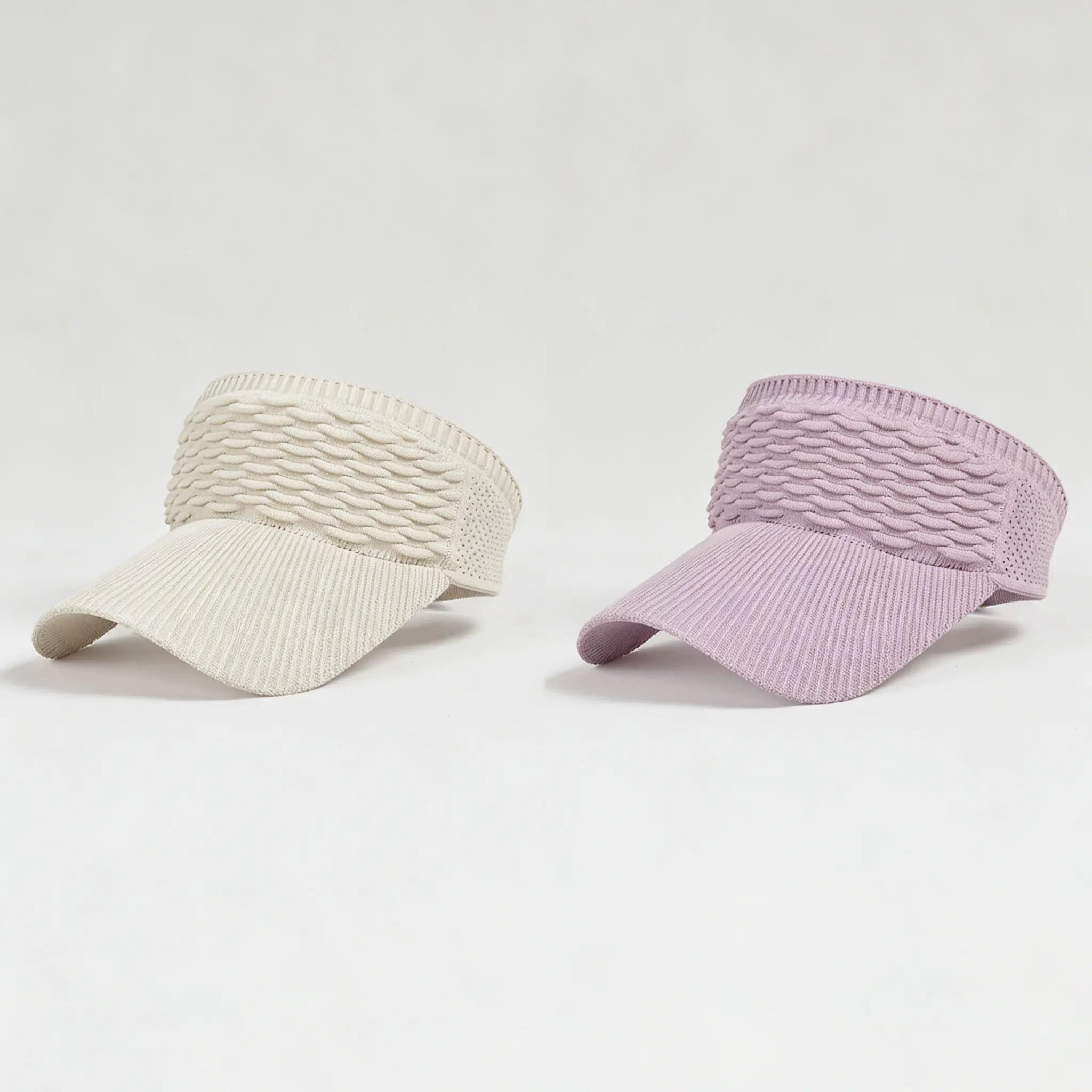 Lot de 2 visières de soleil pour femme, avec ouverture supérieure, respirantes et anti-UV, pour queue de cheval haute