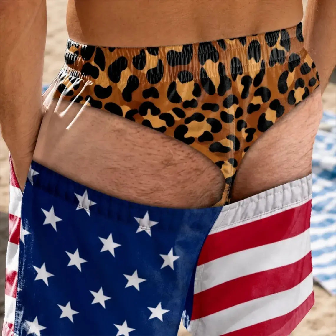 John Pork Men's Quick-Dry Printed Beach Swim Trunks – Casual Bathing Suits with Pockets & Drawstring