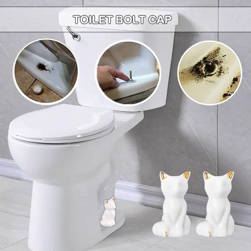 2-Pack Decorative Ceramic Bird Toilet Bolt Covers, Cute Screw Caps