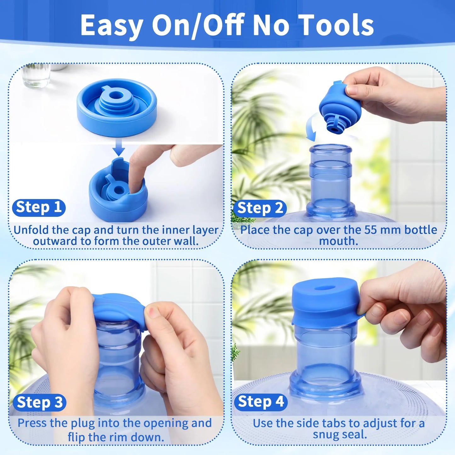 3 & 5 Gallon Water Jug Caps Non-Spill Leak