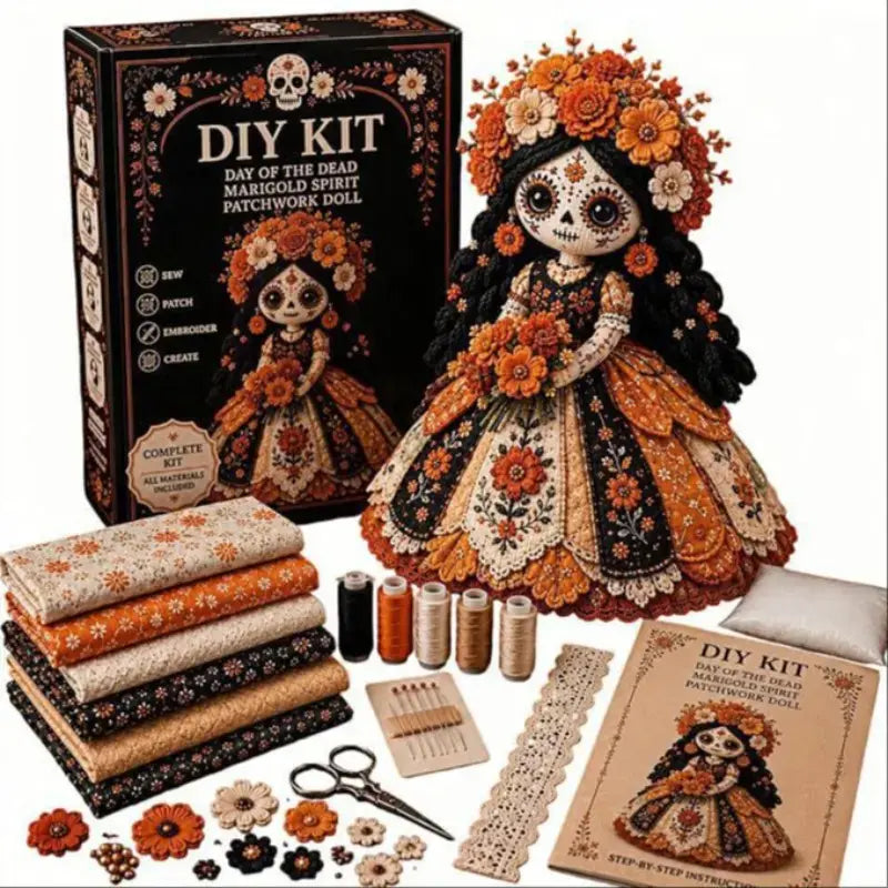 Halloween DIY Sewing Craft Kit – Complete Hand Sewing & Patchwork Art Set for Home Decor