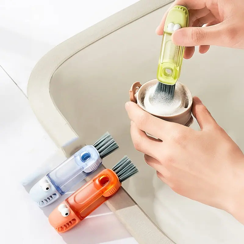 3PCS 3-in-1 Multi-Purpose Gap Cleaning Brush Set – Bottle, Lid & Crevice Cleaning Tool for Cups, Tumblers & Kitchenware