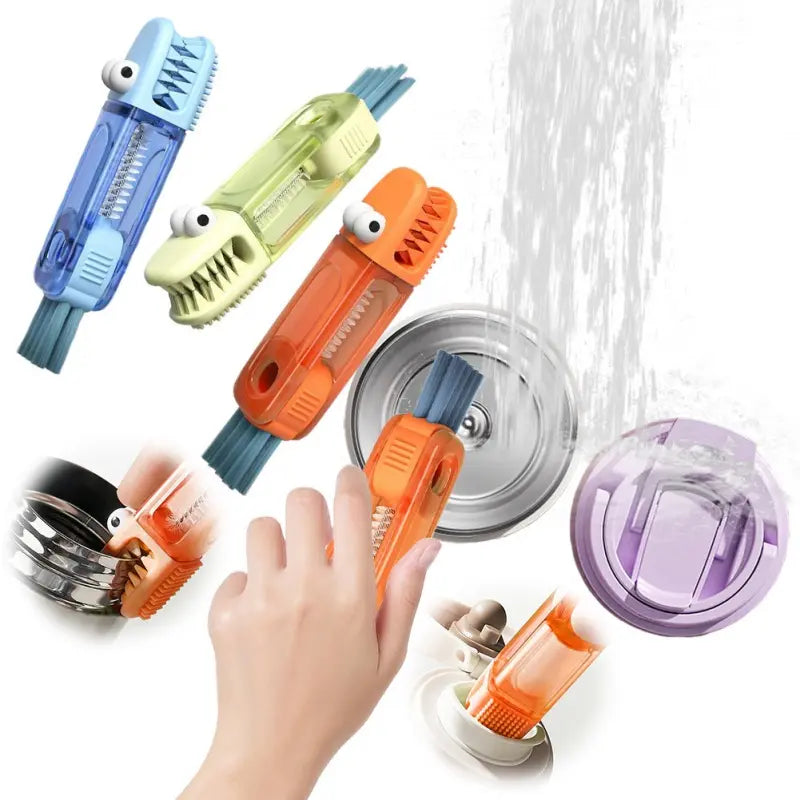 3PCS 3-in-1 Multi-Purpose Gap Cleaning Brush Set – Bottle, Lid & Crevice Cleaning Tool for Cups, Tumblers & Kitchenware