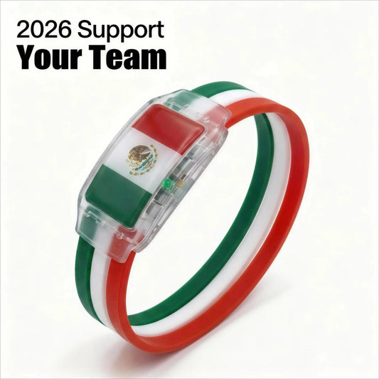 2026 Mexico Soccer Fan LED Wristband – Glow Flag Bracelet
