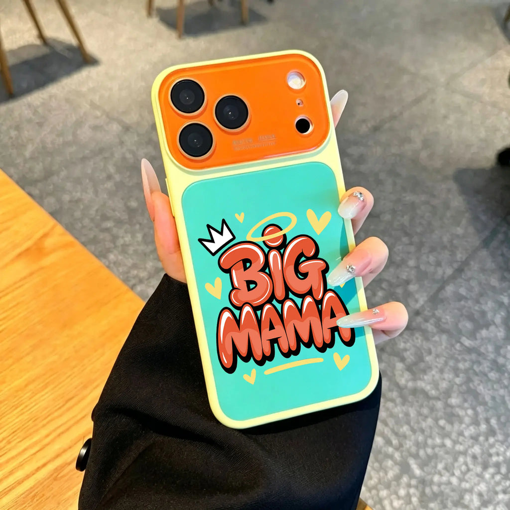 Big Mama Crown Halo Heart Phone Case for iPhone 17 Pro Max – Dopamine Color Block Shockproof Cover